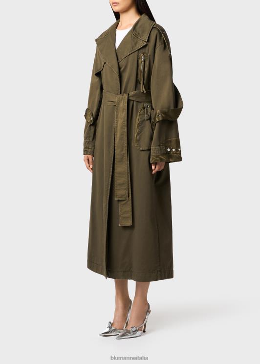 Blumarine donne trench lungo con cintura abbigliamento 0L44T179