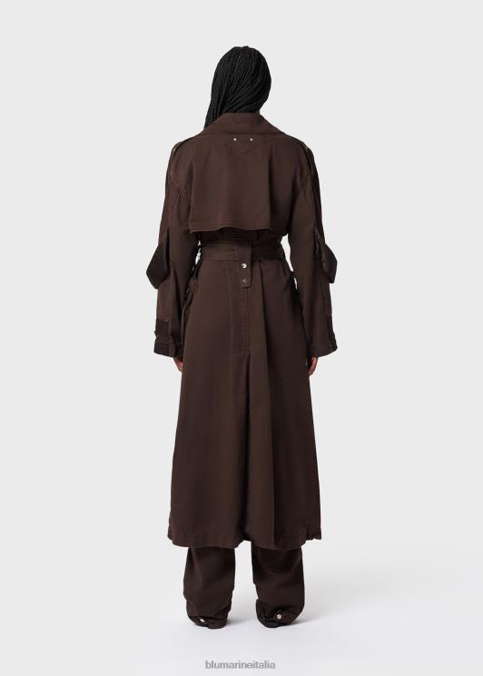 Blumarine donne trench lungo con cintura abbigliamento 0L44T180