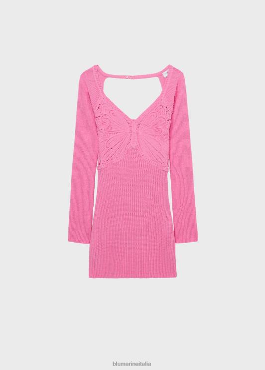 Blumarine donne abito in maglia con farfalla ricamata abbigliamento 0L44T35