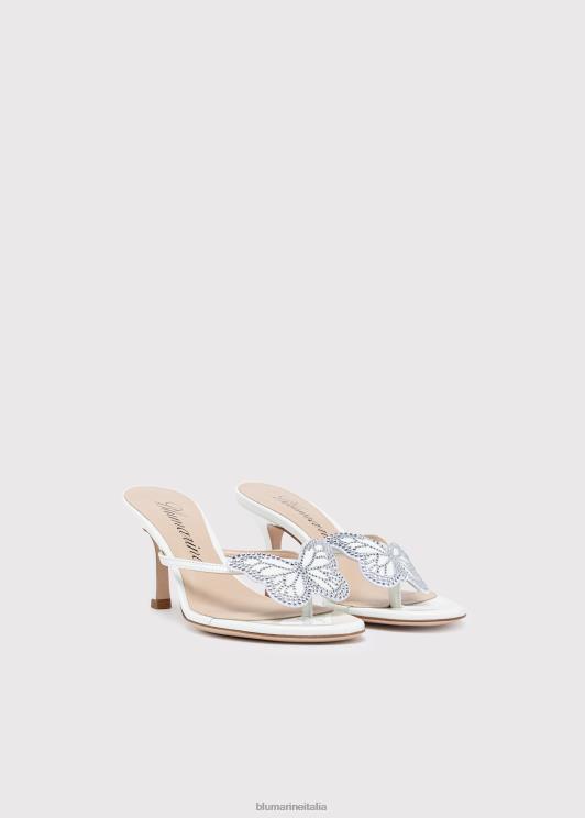 Blumarine donne sandali infradito con farfalla e strass scarpe 0L44T302